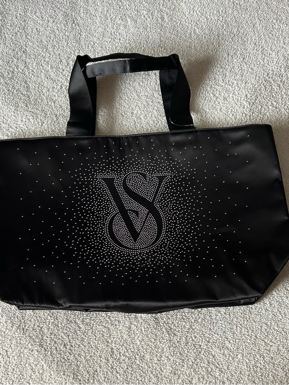 Victoria's Secret Black Tote with Crystal VS Logo